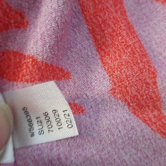 Loft NWT Red Lilac Tropical Print Halter Baby Doll Strappy Rayon Top Size XSmall - Picture 7 of 9